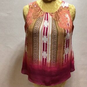 Rose & Olive Sleeveless Blouse, Size X-Large